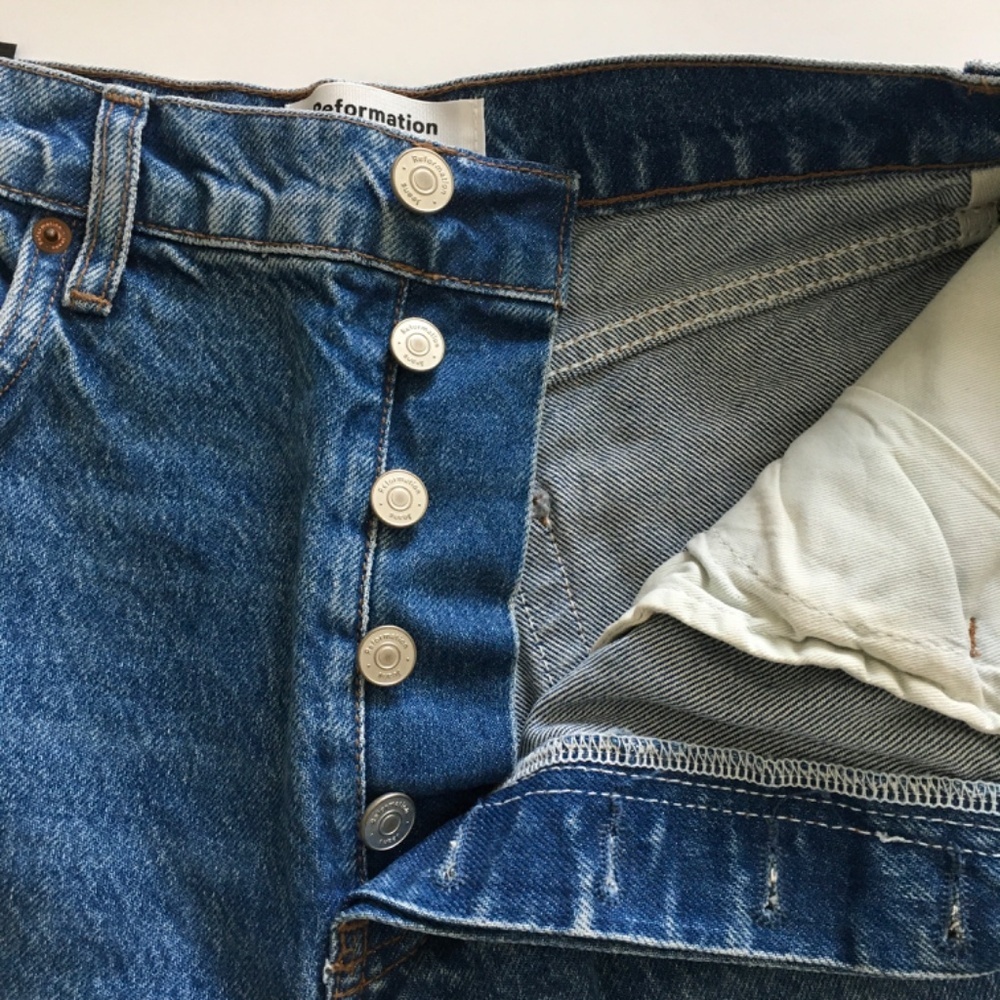 NWT Reformation Cynthia High Rise Straight Jeans in Colorado Sz 29 Button Fly - Picture 10 of 16